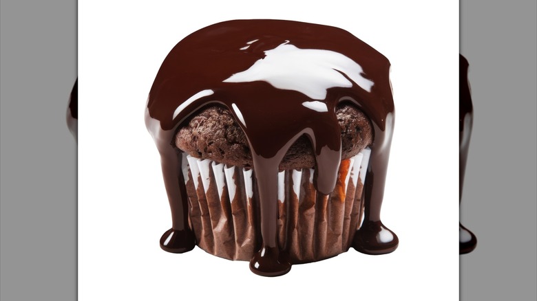 cupcake with ganache on top