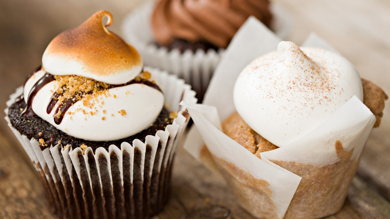 cupcake topped with marshmallow cream