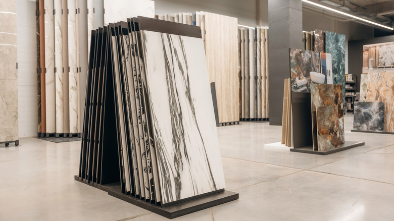 store with selection of countertops