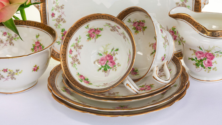 Ornate antique tea set