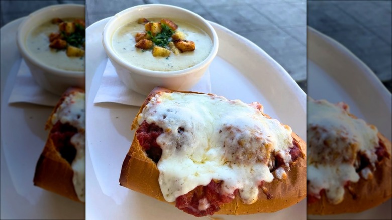 open faced meatball sandwich
