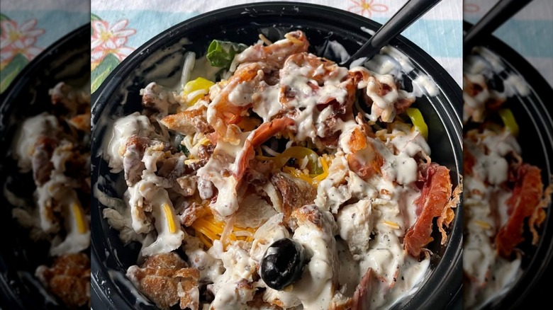 close up of a Chicken and Bacon Ranch Bowl from Subway