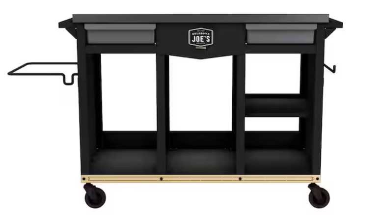 Oklahoma Joe's DLX Workstation Prep and Storage Rolling Outdoor Grill Cart