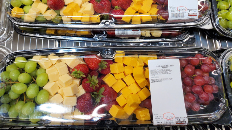 Costco party planner with fruit and cheese