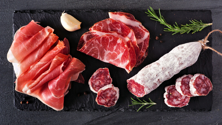 Various Italian deli meats