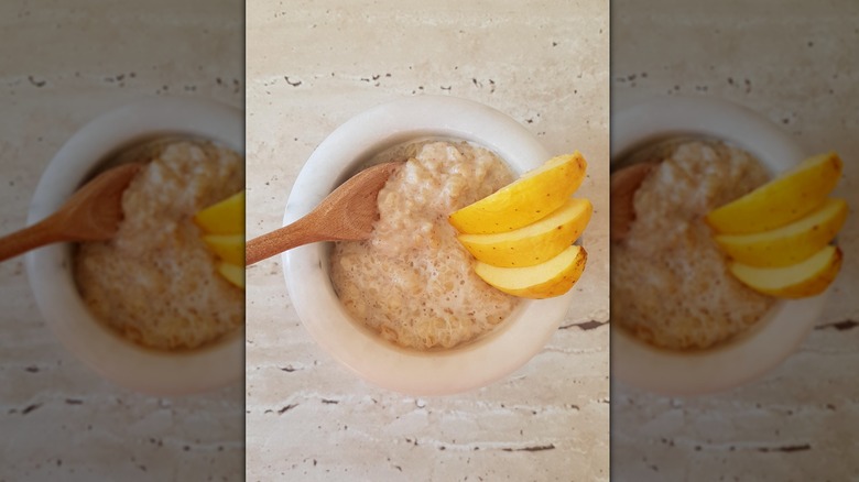 bowl of porridge with nuts