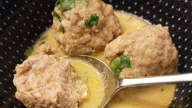 close up of Payne foundewe in spotty bowl