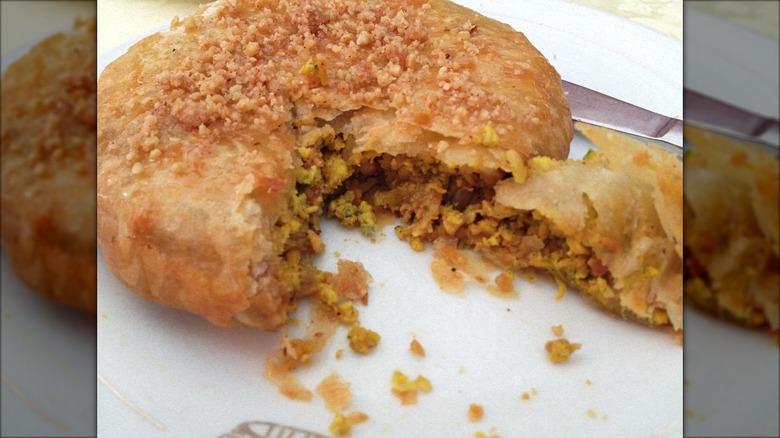 Close-up of pastilla on plate