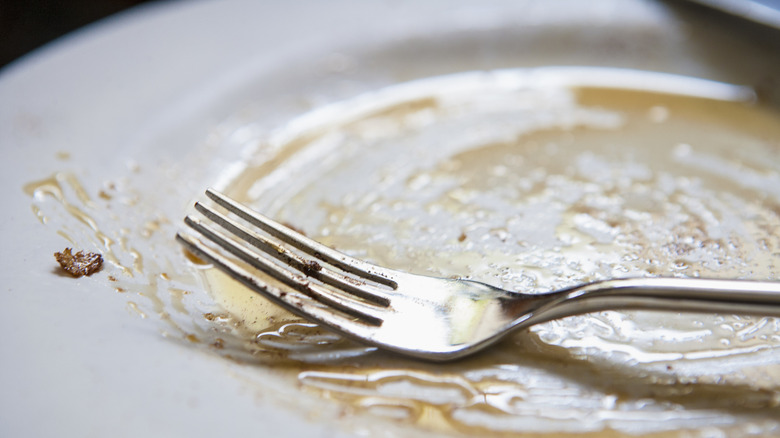 dinner plate licked clean