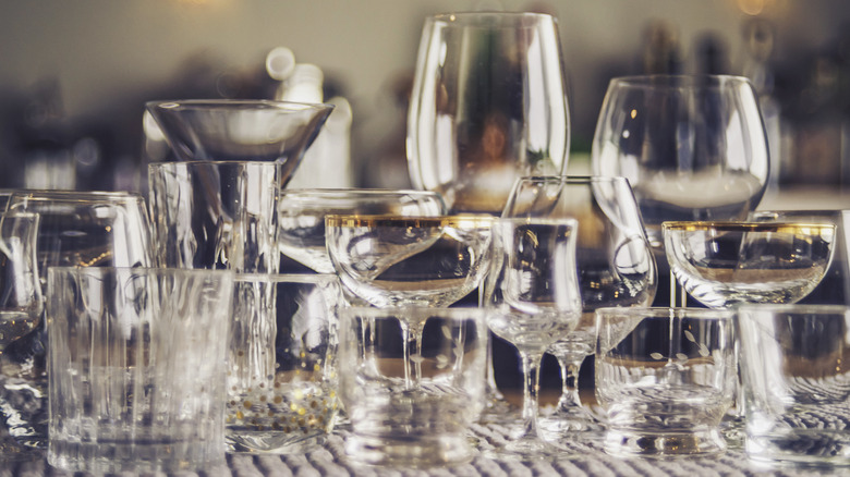 Assortment of various cocktail glasses