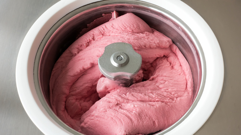 Ice cream in machine