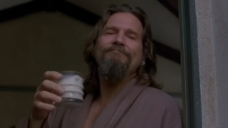 "The Dude" holding white Russian cocktail in The Big Lebowski