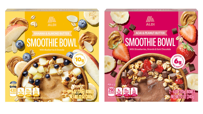 Aldi Smoothie Bowls on white background