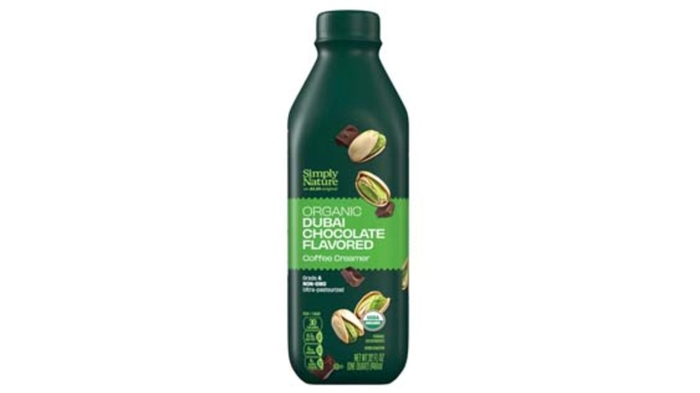 Aldi Organic Dubai Chocolate Creamer on white background