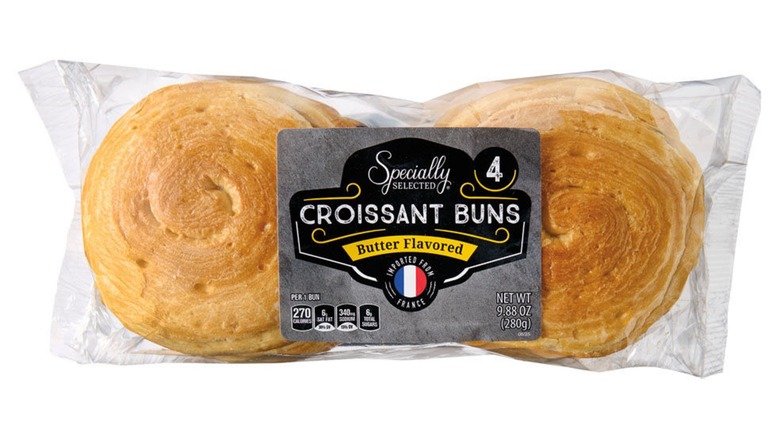 Aldi Specially Selected Croissant Buns on white background