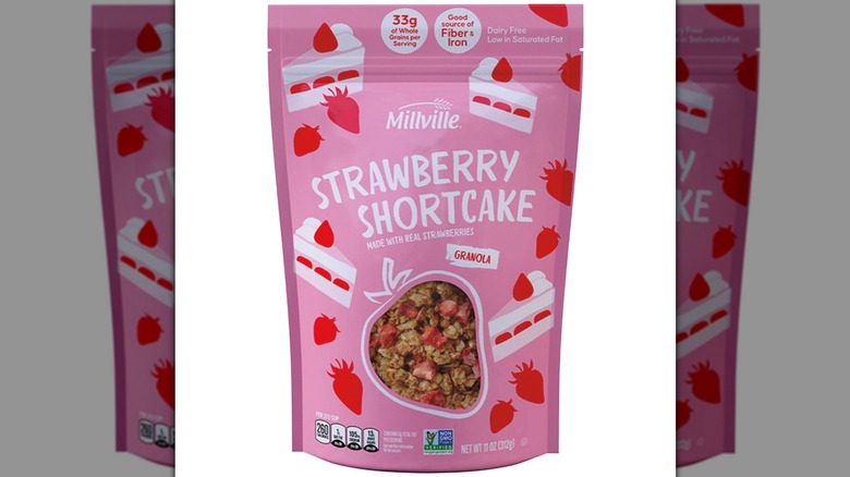 A package of Millville Strawberry Shortcake Granola