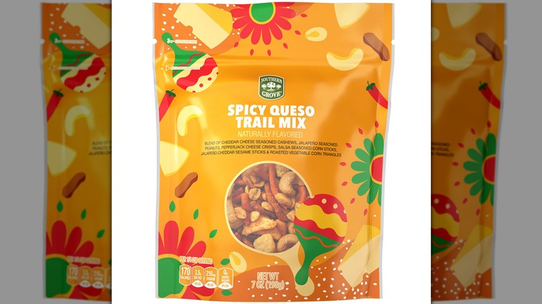 A package of Southern Grove Spicy Queso Trail Mix