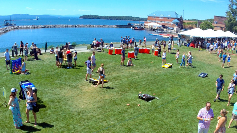 People at Vermont Brewers Festival by Lake Champlain