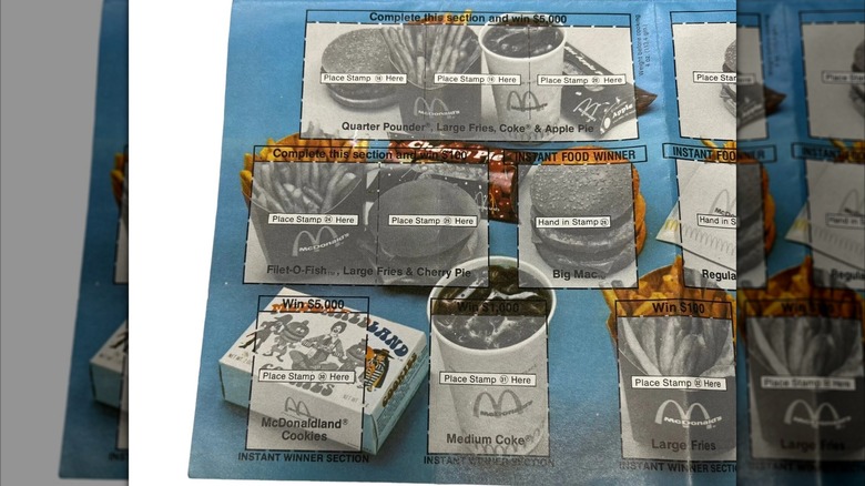 Mirrored image of blue Menu Money Mania card from McDonald's