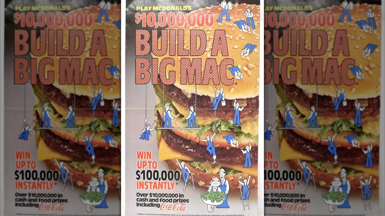 Mirrored image of The $10 million Build a Big Mac game card from McDonald's