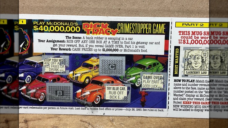Mirrored image of The $40,000,000 Dick Tracy Crime Stopper Game card