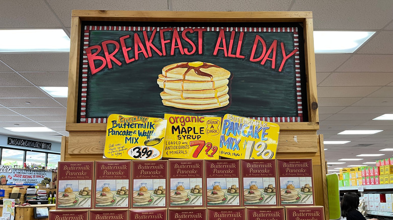 Breakfast food sign at Trader Joe's