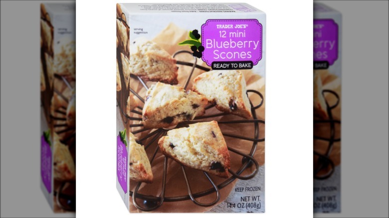 Mini blueberry scones with white background