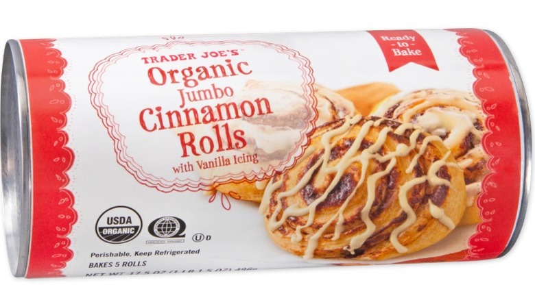 Jumbo cinnamon roll packaging on white background
