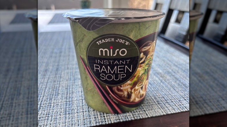 Open cup of Trader Joe's Instant Ramen