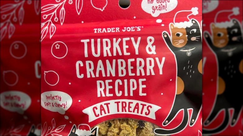 Package of Trader Joe's Turkey & Cranberry Recipe Cat Treats