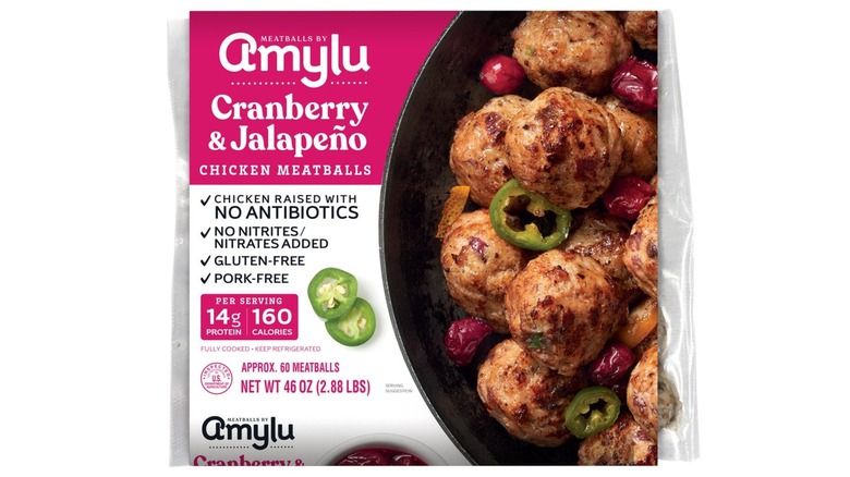 A box of Amylu Cranberry & Jalapeño Chicken Meatballs
