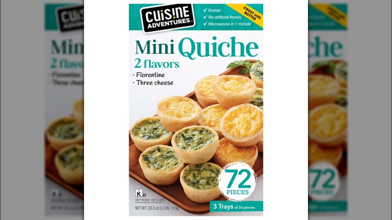 A box of Cuisine Adventures Mini Quiche