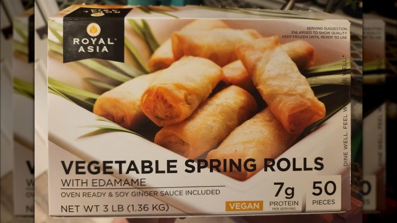 A box of Royal Asia Vegetable Spring Rolls with Edamame