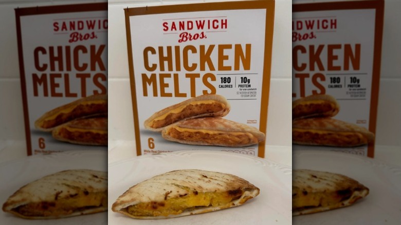 A box of Sandwich Bros. Chicken Melts