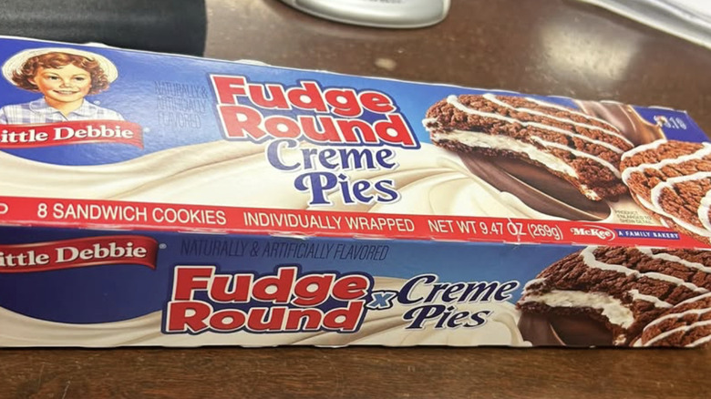 Box of Little Debbie Fudge Creme Pies