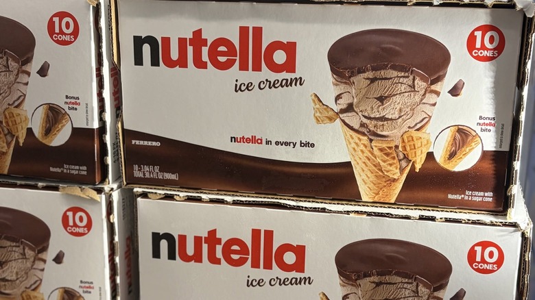 Boxes of Nutella Ice Cream Cones packages