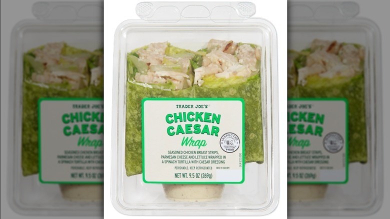 Chicken Caesar Wrap on white background