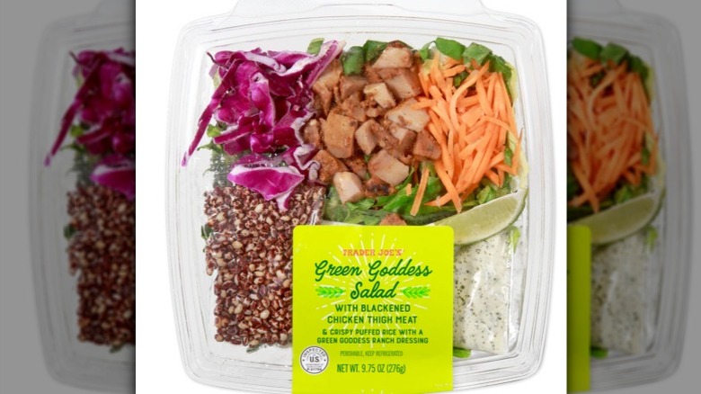 Green Goddess Salad on white surface