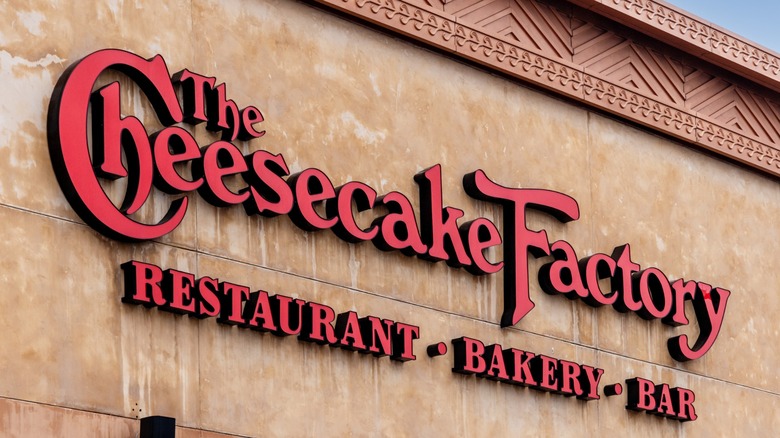 closeup of The Cheesecake Factory sign
