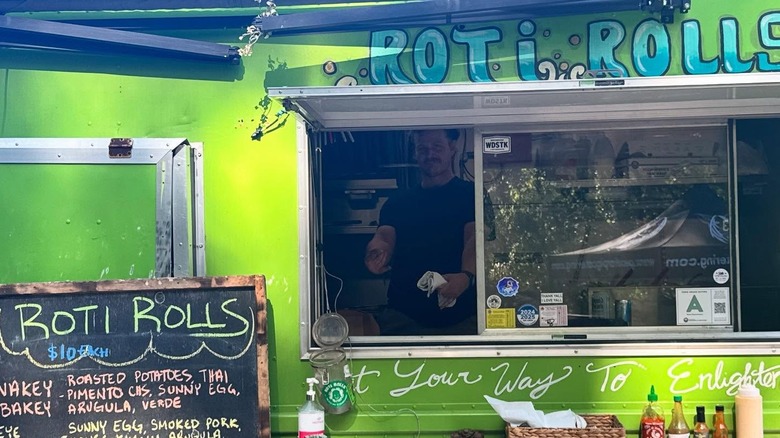 Food truck window and menu