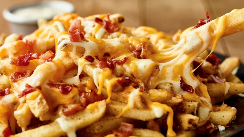 Aussie Cheese Fries with bacon pieces from Outback Steakhouse