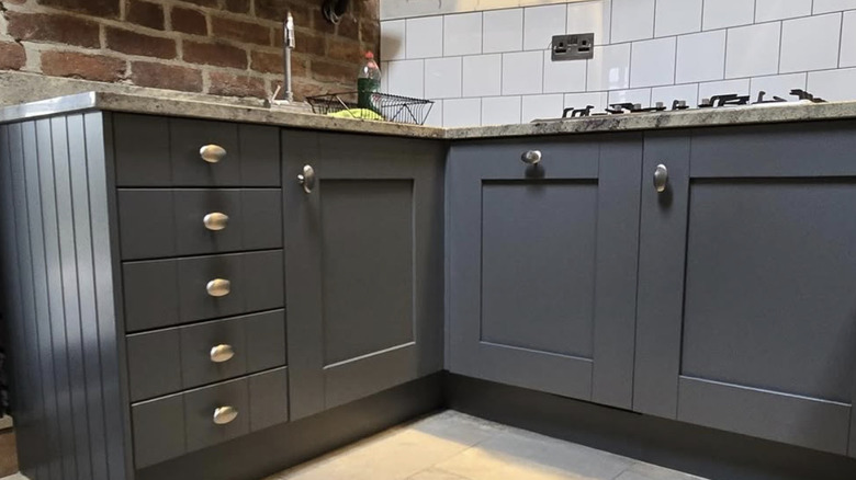 Down pipe painted cupboard
