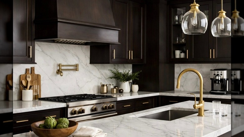 kitchen painted with espresso color