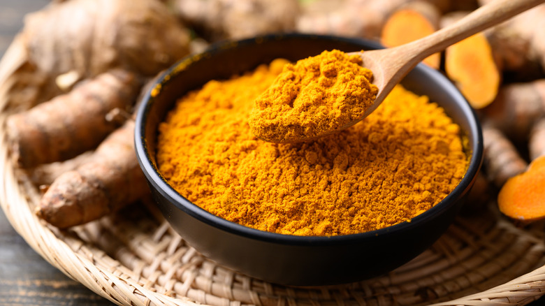Bowl of powdered turmeric