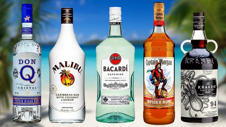 range of rum bottles