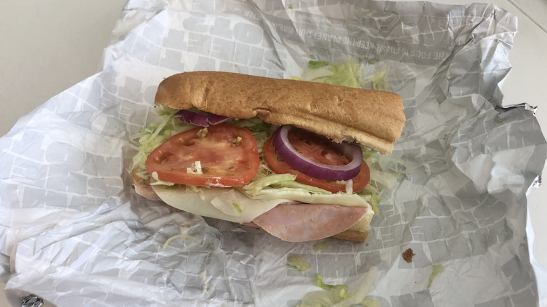 Sheetz Italian sub with meats and veggies.