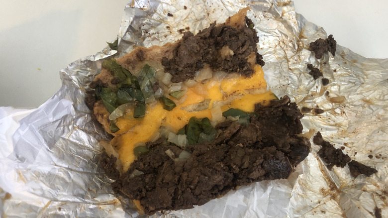 Sheetz steak sandwich with cheese, onions, and peppers.