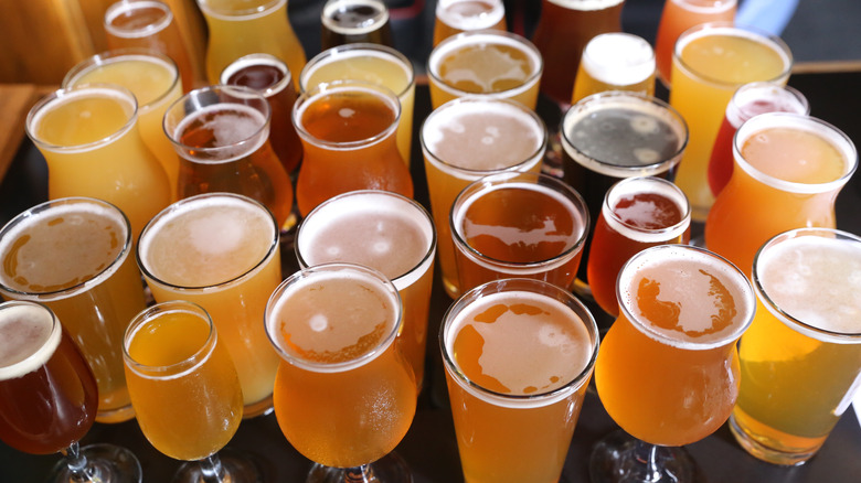 Dozens full beers beer glasses