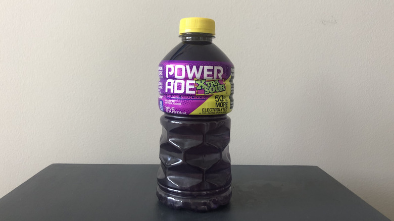 Xtra Sour Grape Shocker Powerade bottle