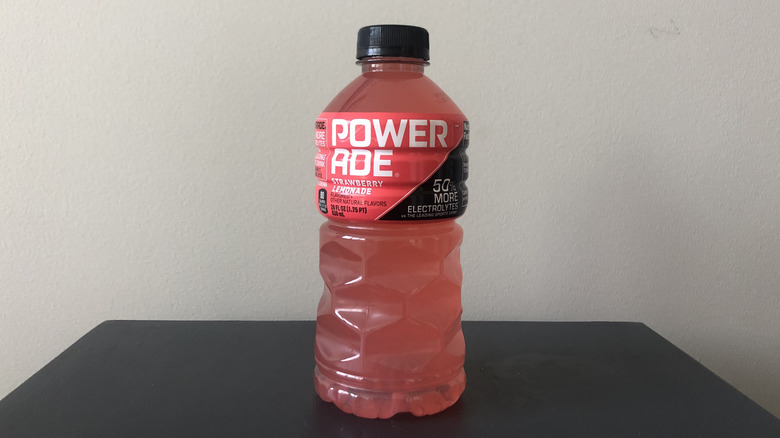 Pink Strawberry Lemonade Powerade bottle